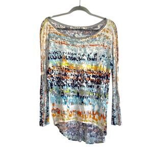 Michael Stars The Original Tee Multicolor Rainbow Abstract One Size Stretch Art